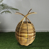 "NEVIS" Battery Operated Rattan Lantern with Battery LED Candle