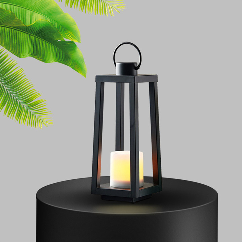 TUCSON Metal Lantern with Solar LED Candle, Small