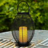 "KENT" Metal Lantern with Battery LED Candle ，Large