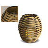 "MARTIN" Battery Operated Rattan Lantern with Battery LED Candle, Medium