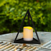 "SIERRA" Metal Lantern with Battery LED Candle ，Large
