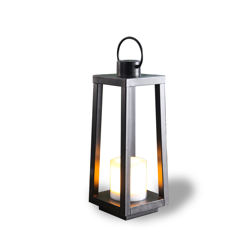 TUCSON Metal Lantern with Battery LED Candle, Large