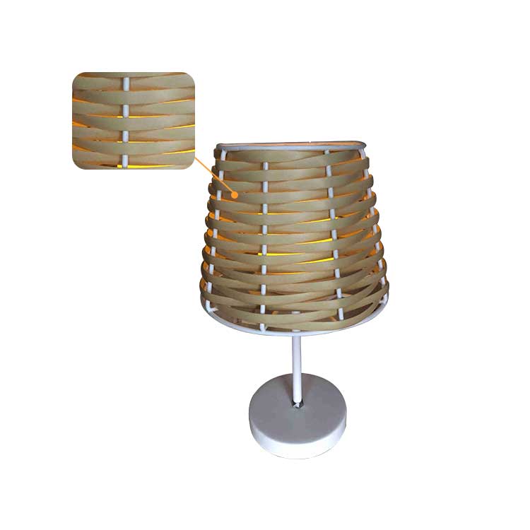 ABACO Brand New Battery-Operated Rattan Table Lamp
