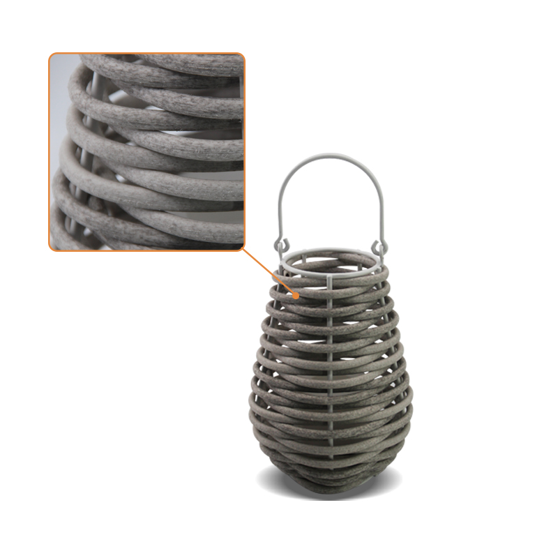  "LUCIA" Battery Operated Rattan Lantern with Battery LED Candle, Medium