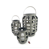 "Pasca" Cross-Weaving Rattan Lantern with Battery LED Candle, Large