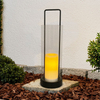 ''FREMONT'' iron-Glass Lantern with Solar LED Candle, Large