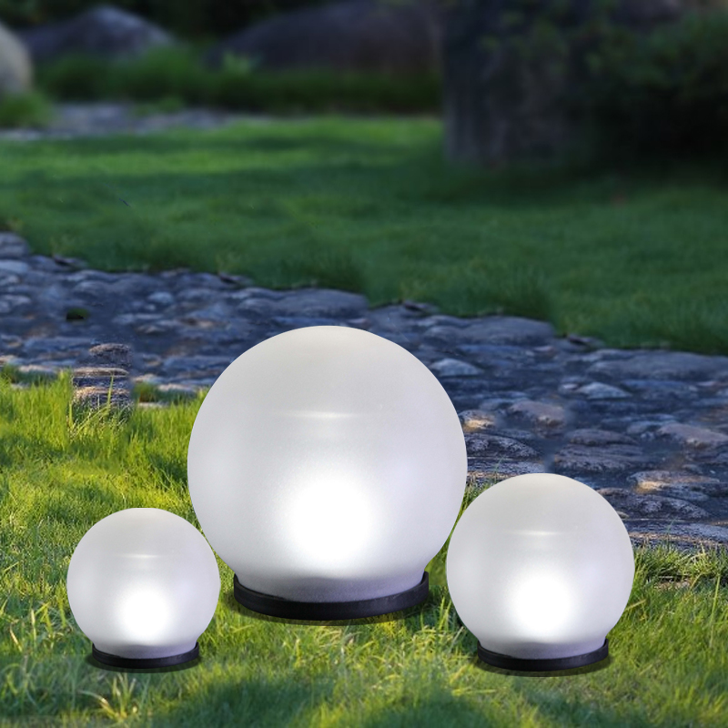 LED Solar dia.10cm Frosted Glass Pearl, cool white