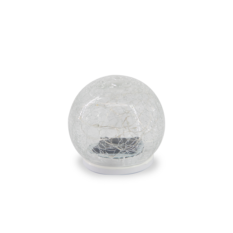 Solar Crack Glass Ball With Garland Inside, Small