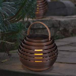 High End Solar Rattan Lantern “SPIRAL”，Meduim