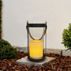 ''Reno'' iron-Glass Lantern with Solar LED Candle, Small