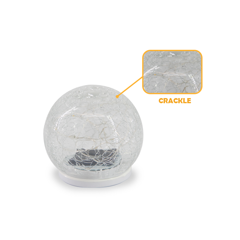 Solar Crack Glass Ball With Garland Inside, Meduim