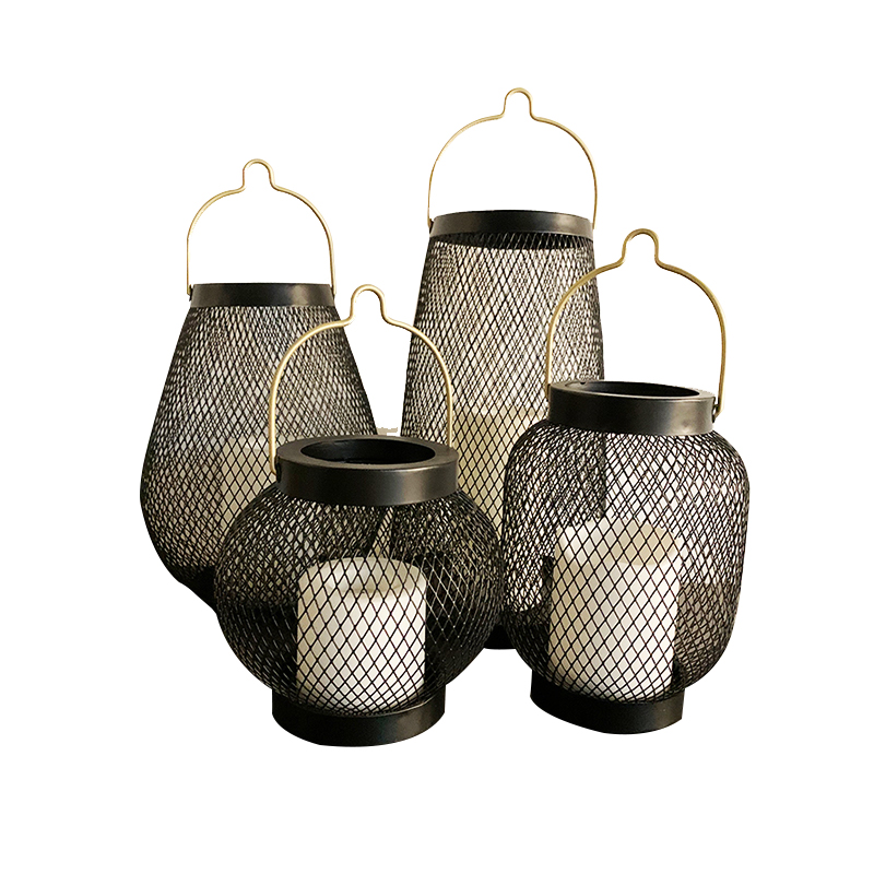 "URO" Metal Lantern with Solar LED Candle