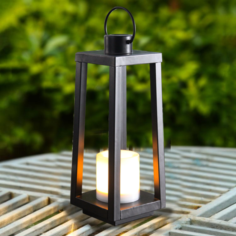 TUCSON Metal Lantern with Battery LED Candle, Medium