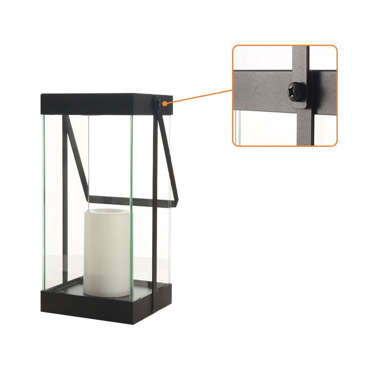 “LOMPEC” Battery Operated Iron-Glass Lantern, Extra Large