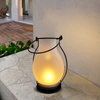 Solar Fameless-Fire Glass Lantern With ''Oil-Lamp'' Shaped