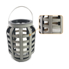 "Pasca" Cross-Weaving Rattan Lantern with Battery LED Candle, Medium